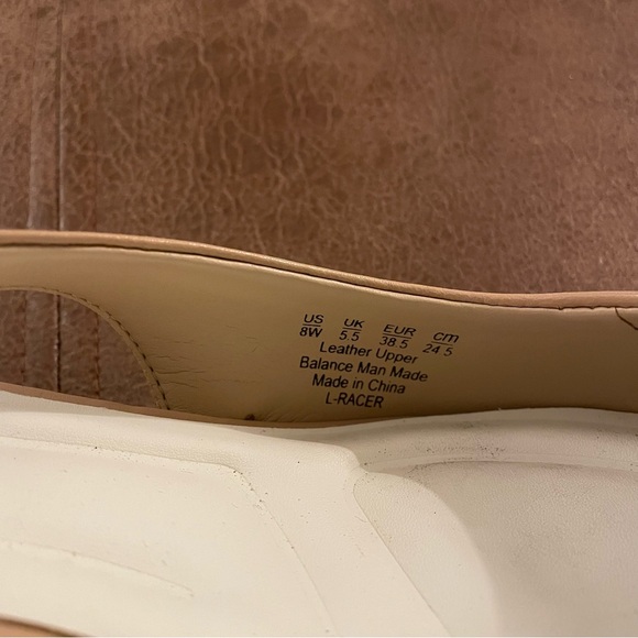 Franco Sarto Racer Slingback Chunky Heels Beige w/Pointed Toe EUC Size 8 W Wide - Picture 6 of 6